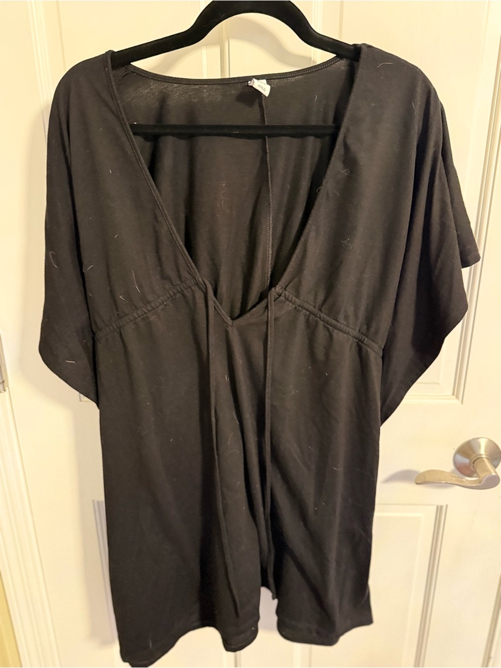 Old Navy Black Scoop Neck Short Sleeve Dress/Swim Cover up
